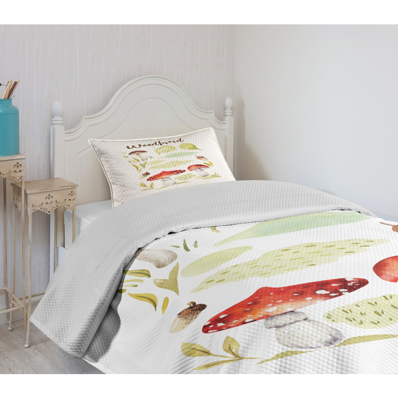 Aquarelle Fungus Nuts Bedspread Set