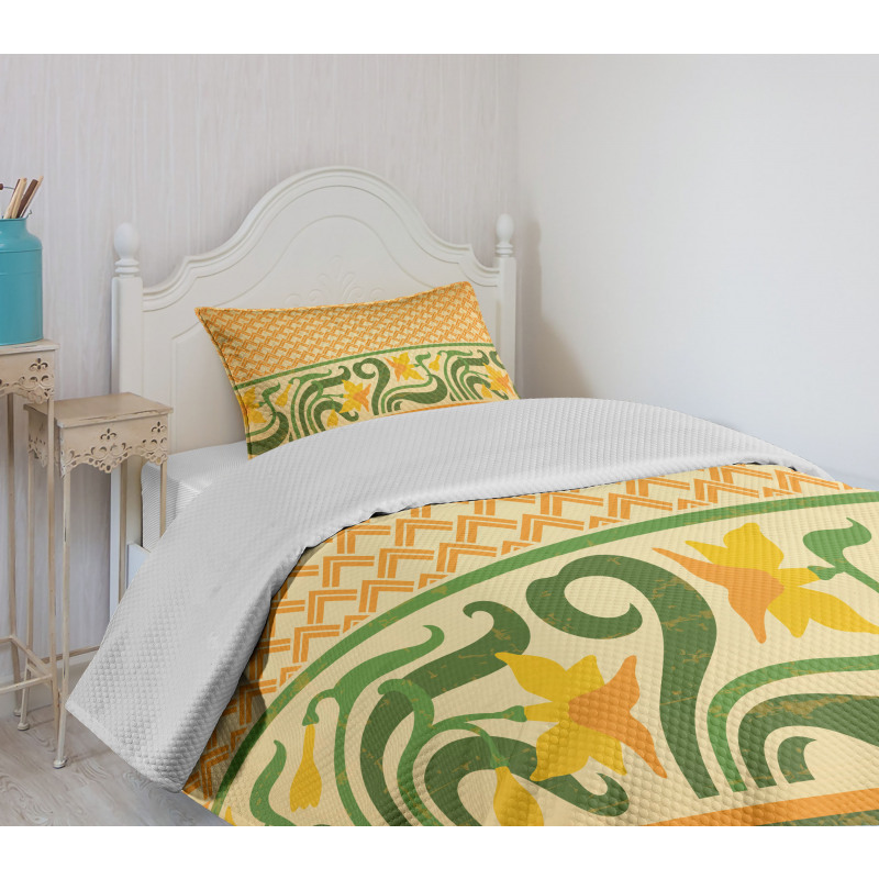 Ornate Daffodils Bedspread Set