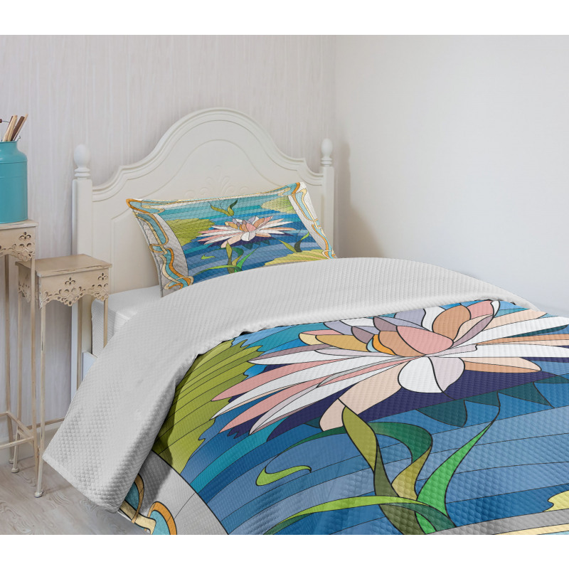 Stained Glass Lotus Bedspread Set