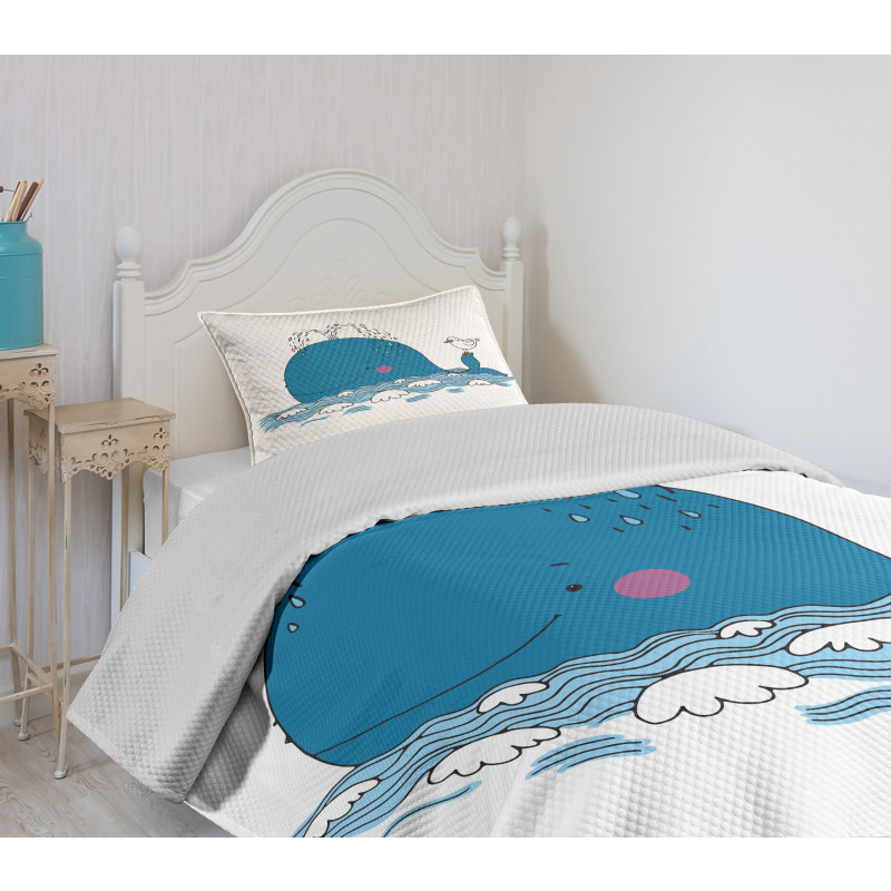 Sea Mammal with Seagull Bedspread Set