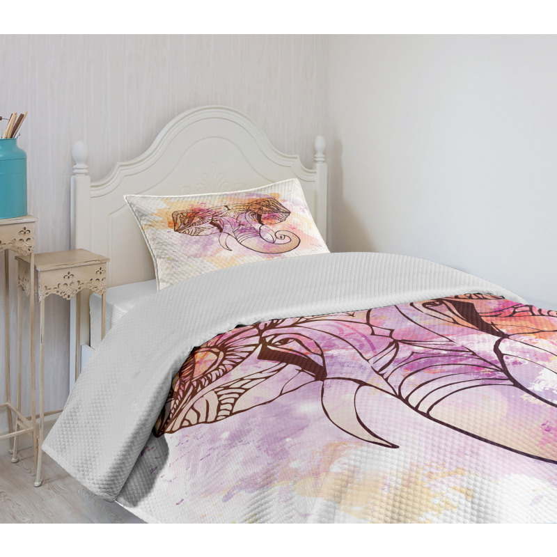 Oriental Wisdom Figure Theme Bedspread Set