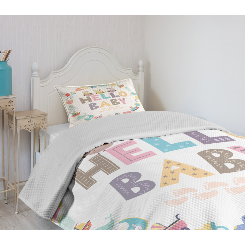 Hello Baby Owls Bedspread Set