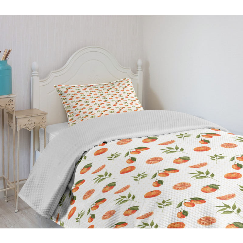 Watercolor Fruits Bedspread Set