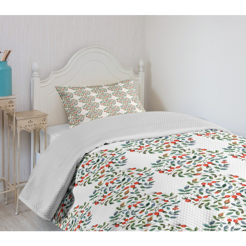 Watercolor Berry Fruit Bedspread Set