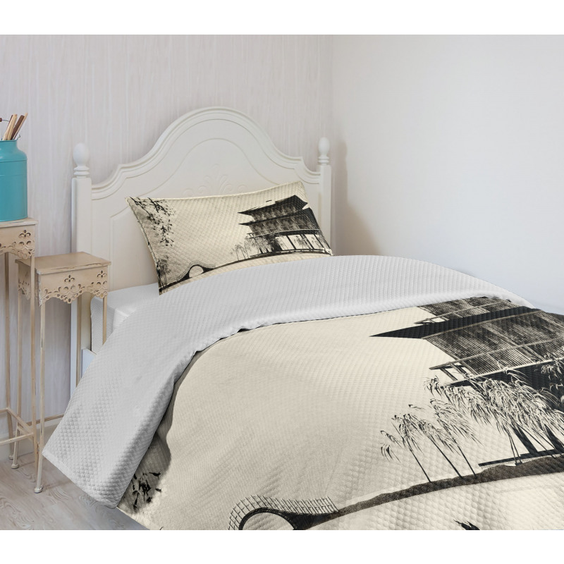 Landscape of Far East Bedspread Set