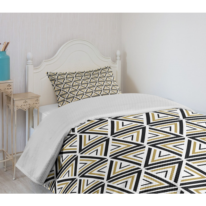 Angled Stripes Mosaic Bedspread Set