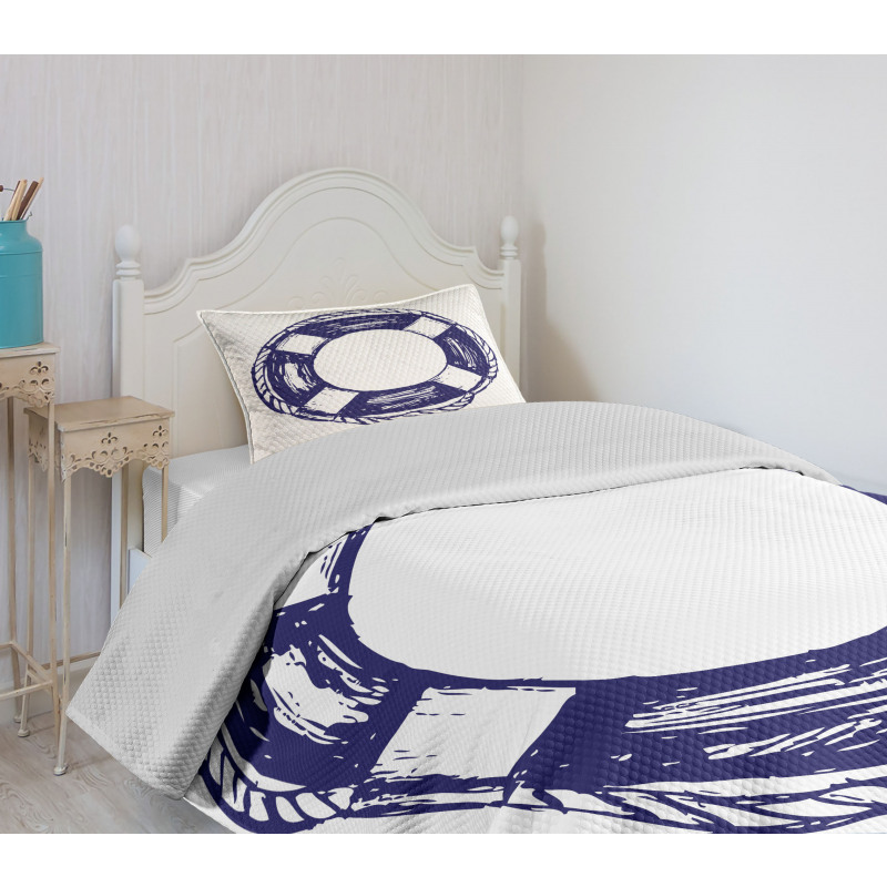 Sketch Life Buoy Bedspread Set