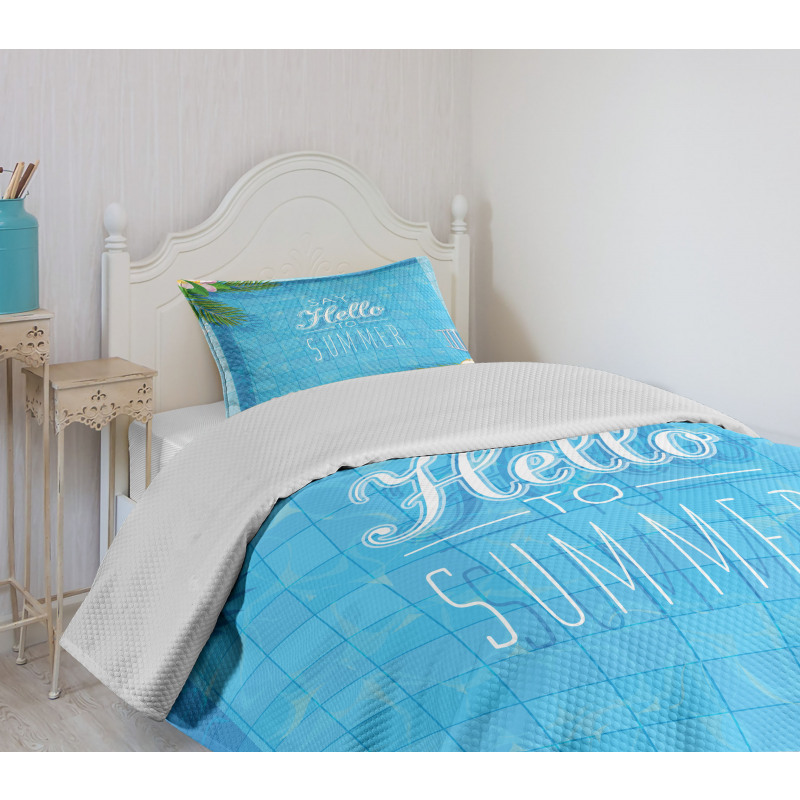 Summer Season Slogan Bedspread Set