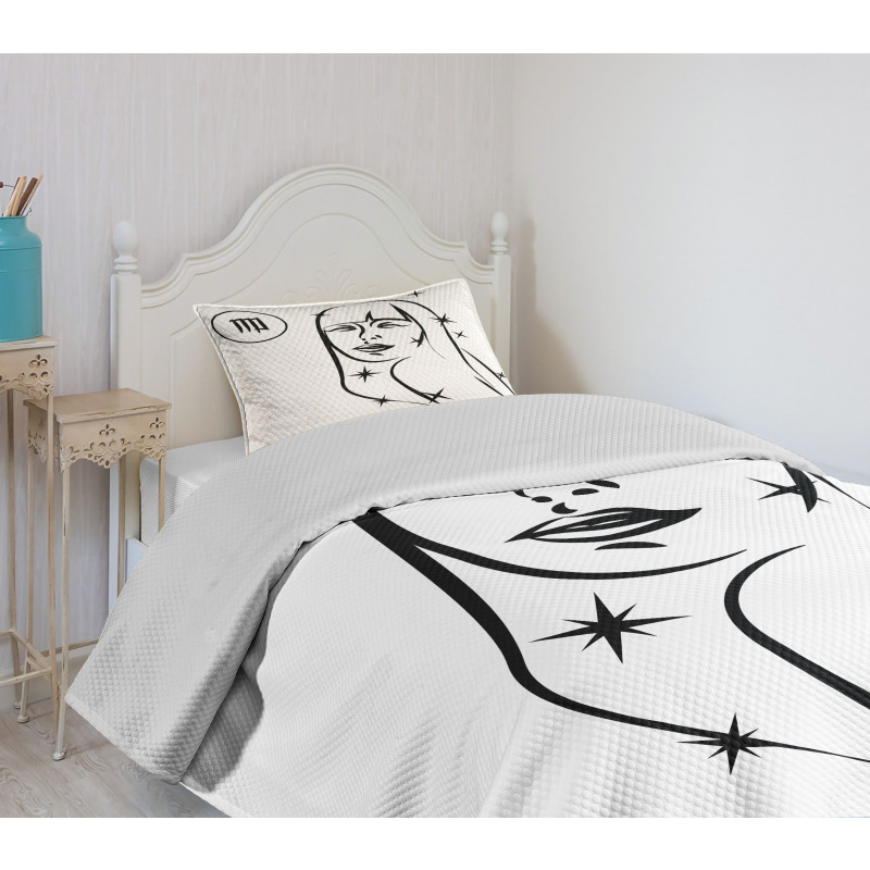 Woman with Stars Bedspread Set