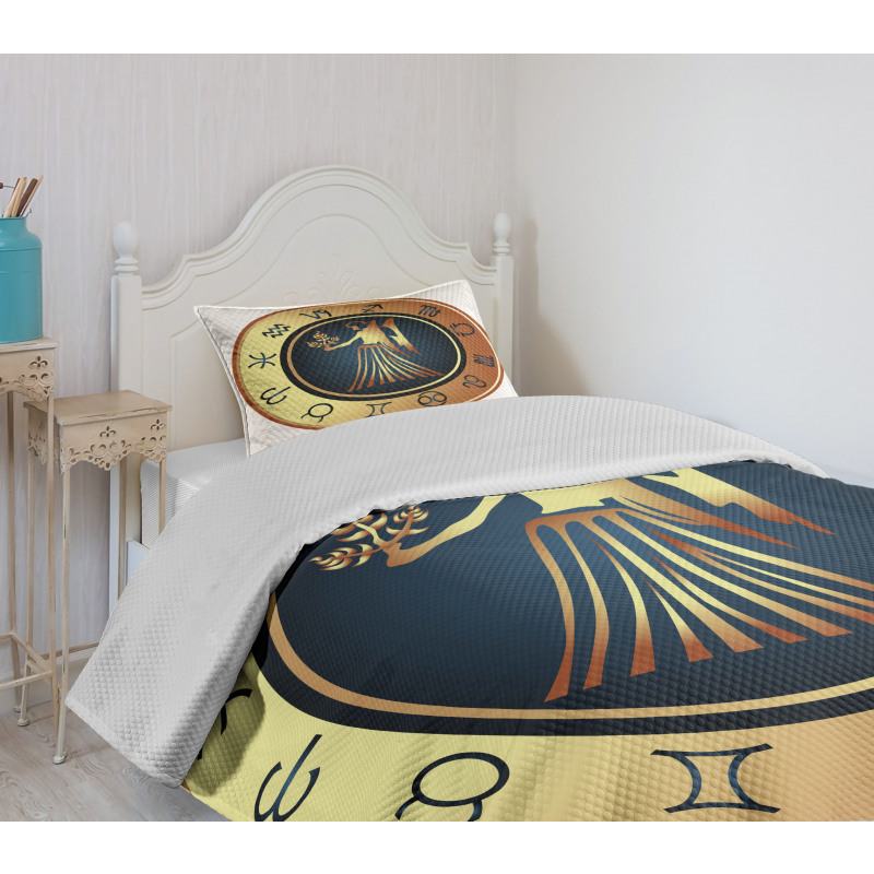 Signs Circle Woman Bedspread Set