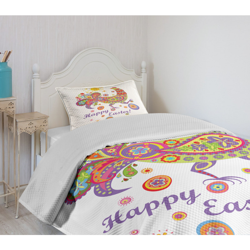 Blossoming Flowers Dots Bedspread Set