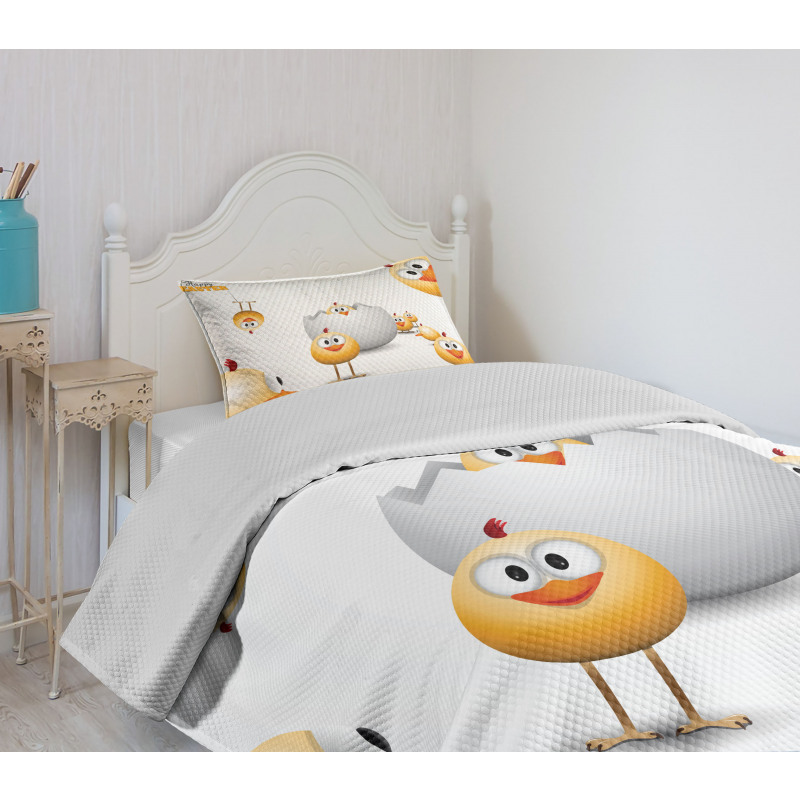 Chicks Funny Cartoon Bedspread Set