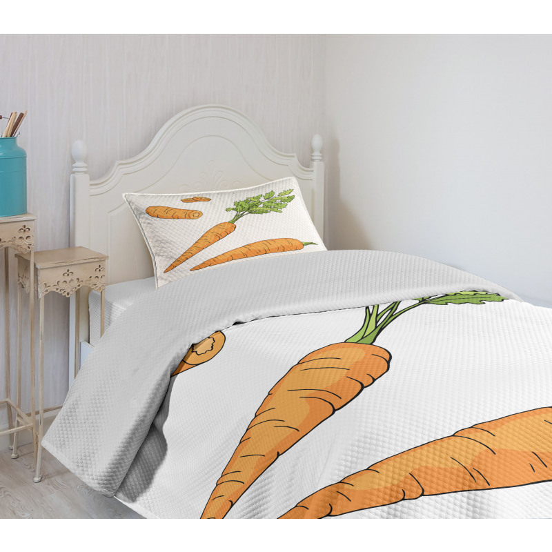 Carrot Pattern Bedspread Set