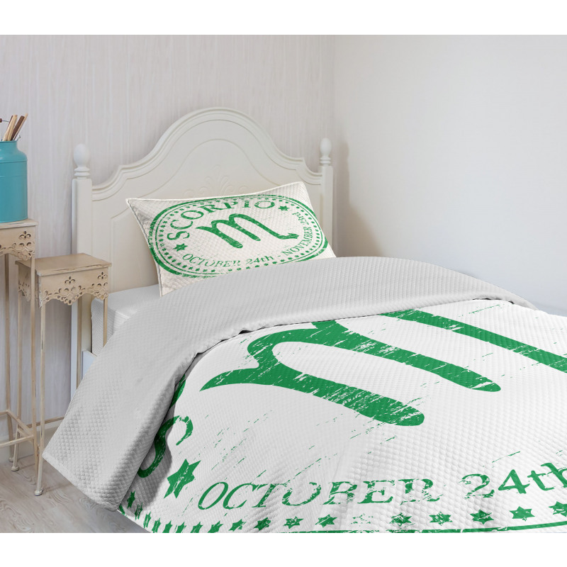 Zodiac Rubber Stamp Bedspread Set