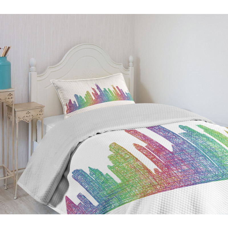 Abstract Scene Bedspread Set