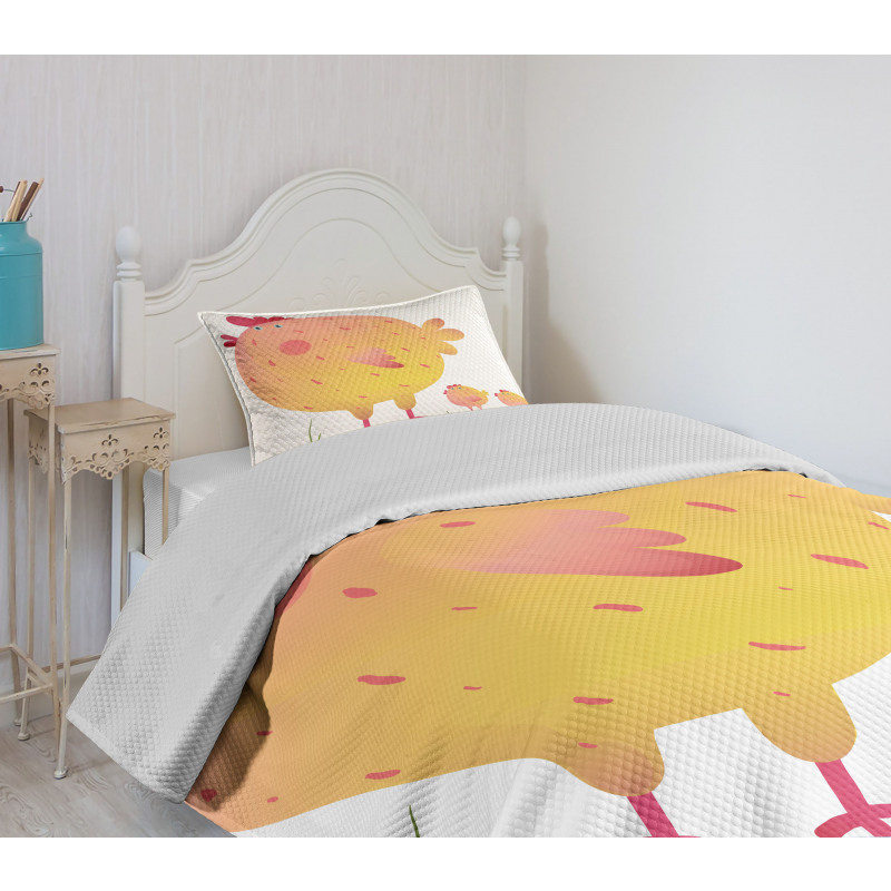 Mother Hen and Chicks Bedspread Set