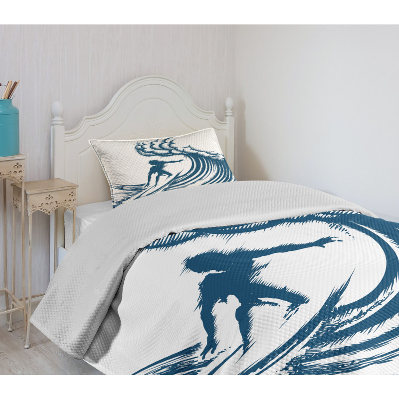 Riding a Big Wave Art Bedspread Set