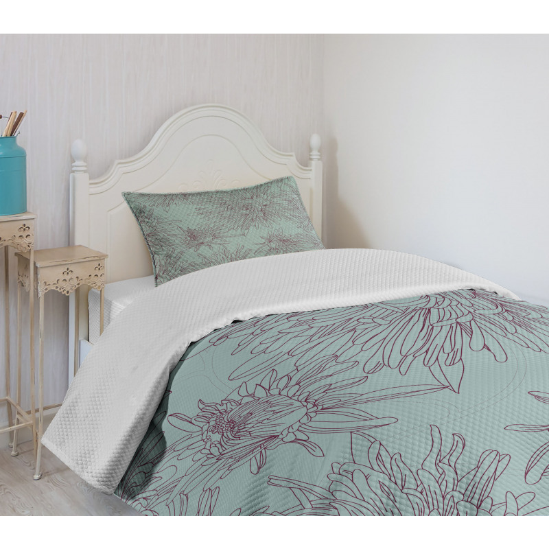 Aster Blossoms Artwork Bedspread Set