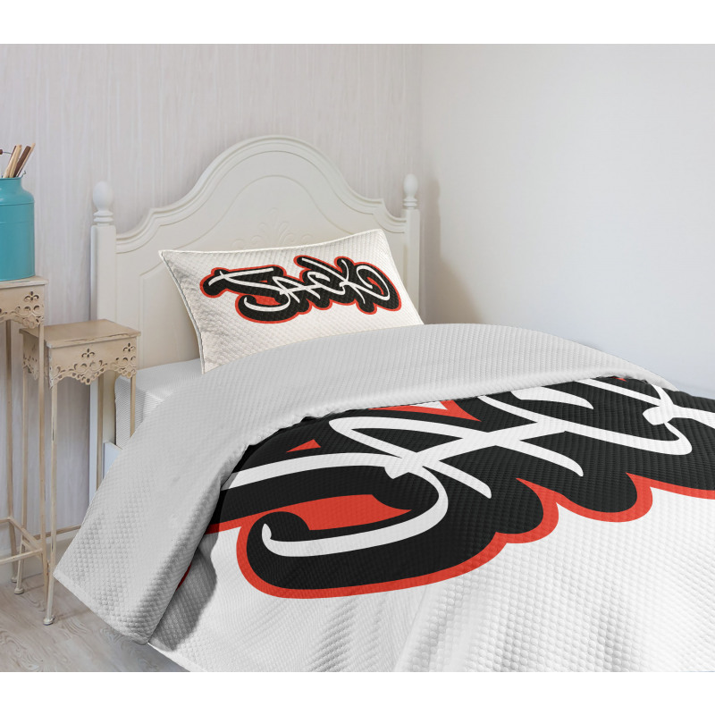 Graffiti Font Male Name Bedspread Set