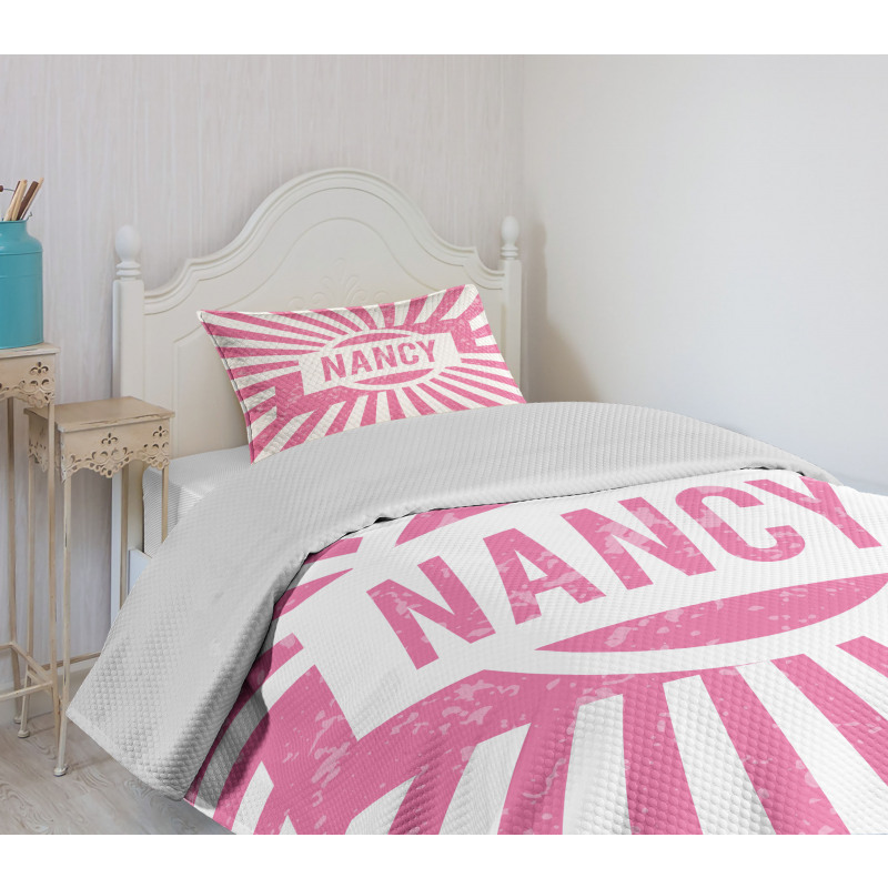 Popular Name in Pink Bedspread Set