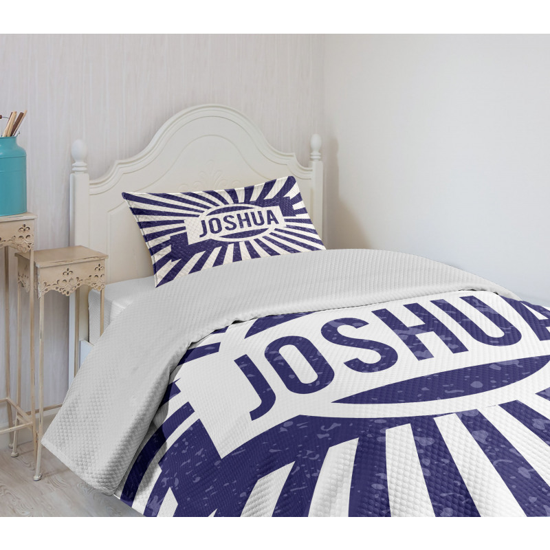 Navy Blue Worn Look Bedspread Set