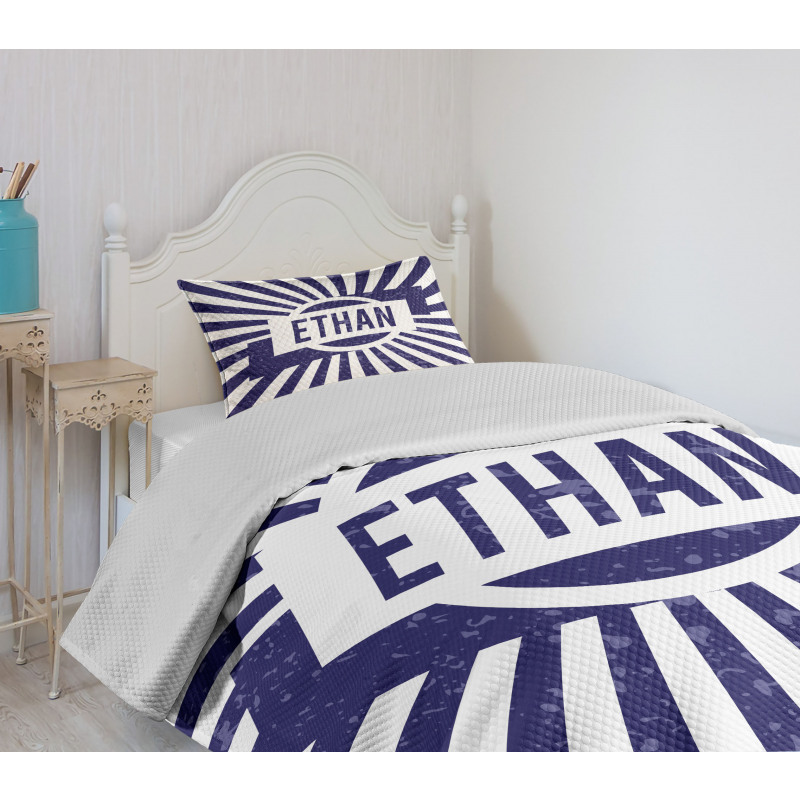 Circle Stripes Boys Name Bedspread Set