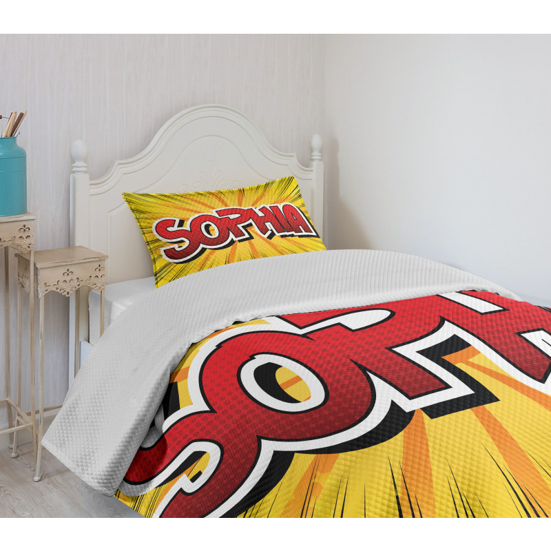 Retro Comic Western Name Bedspread Set