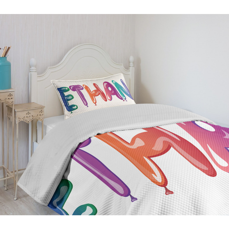 Balloons Happy Birthday Bedspread Set