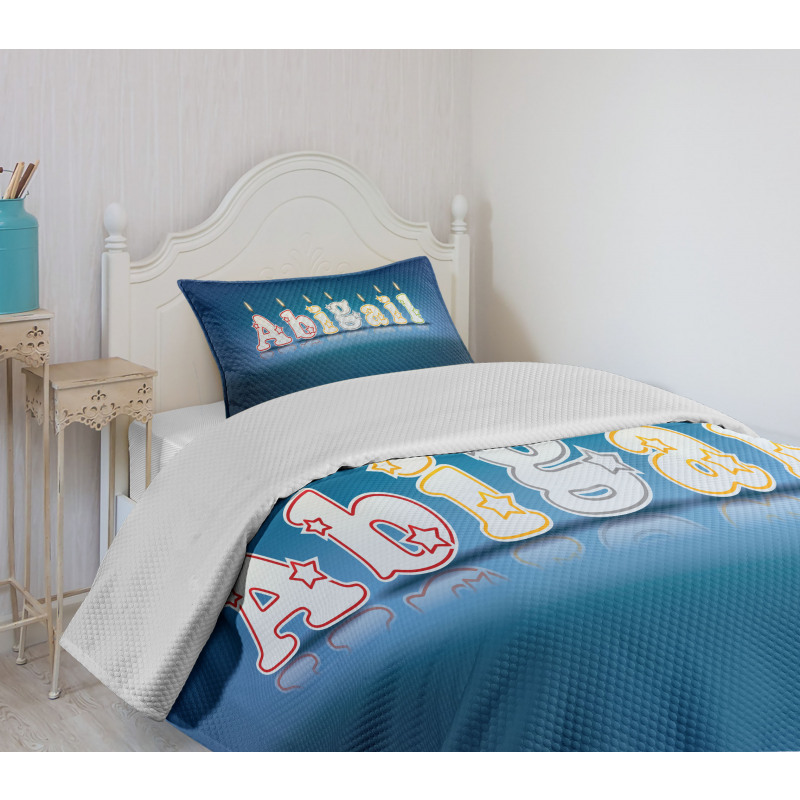 Alphabet Cake Topping Bedspread Set