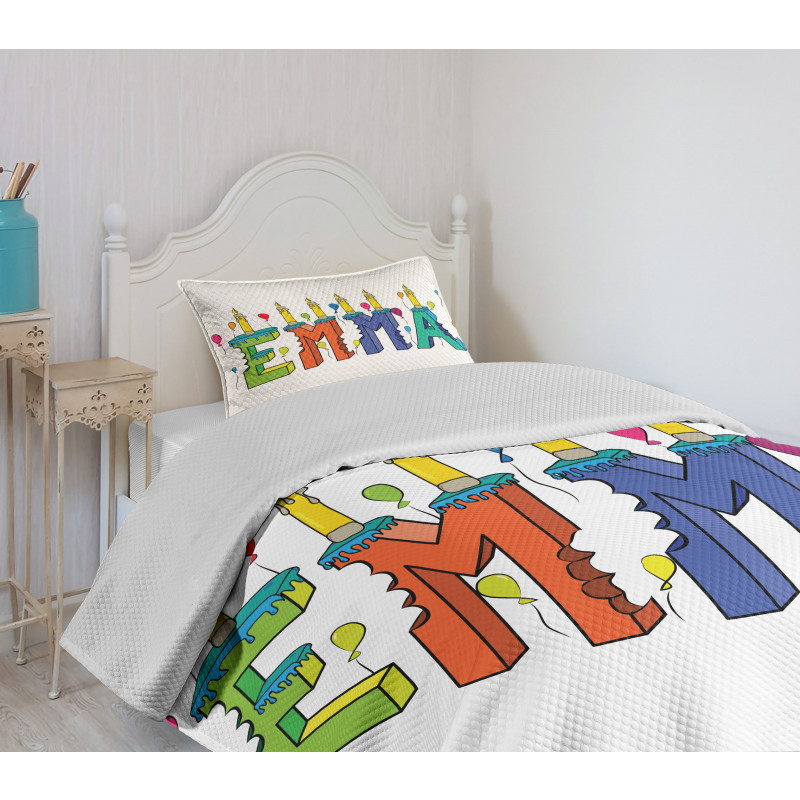 Popular Colorful Name Bedspread Set