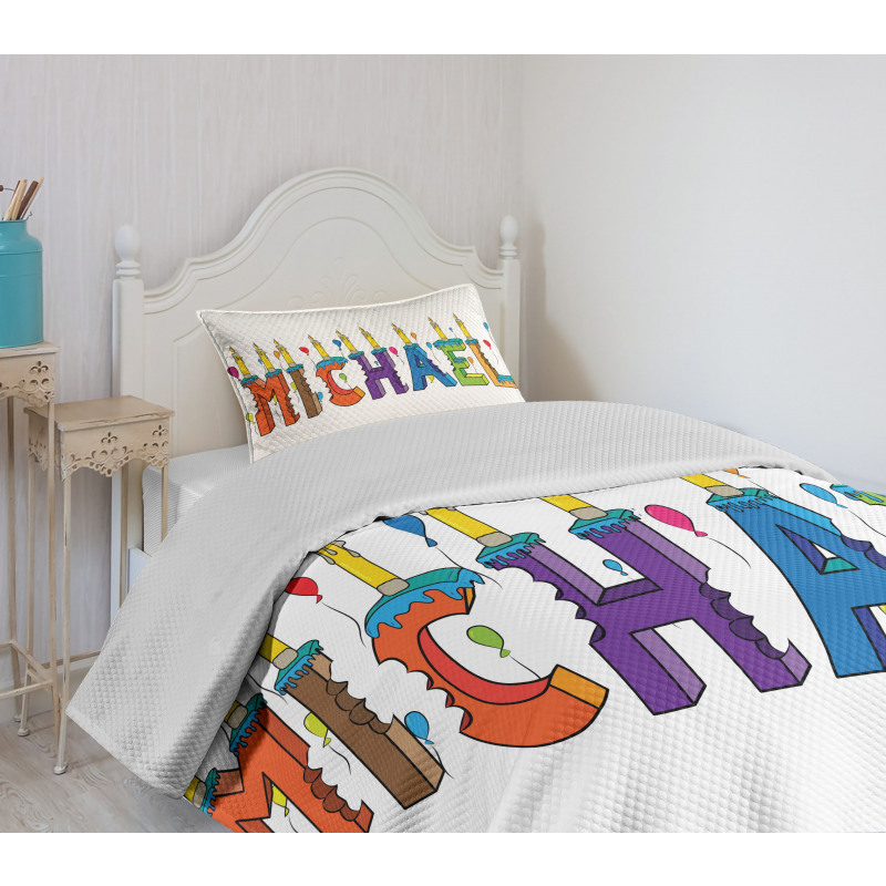 Joyous Name Pattern Bedspread Set