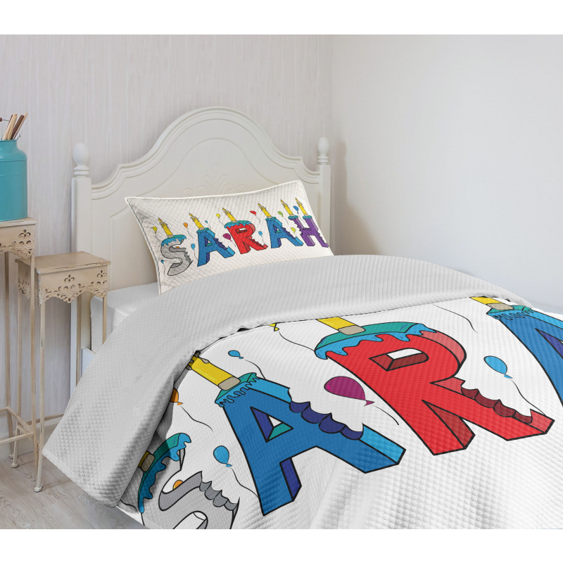 Birthday Girl Name Design Bedspread Set