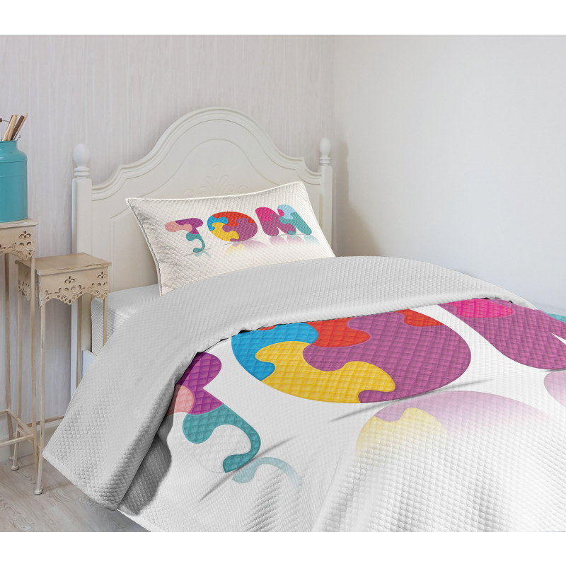 Colorful Popular Boy Name Bedspread Set