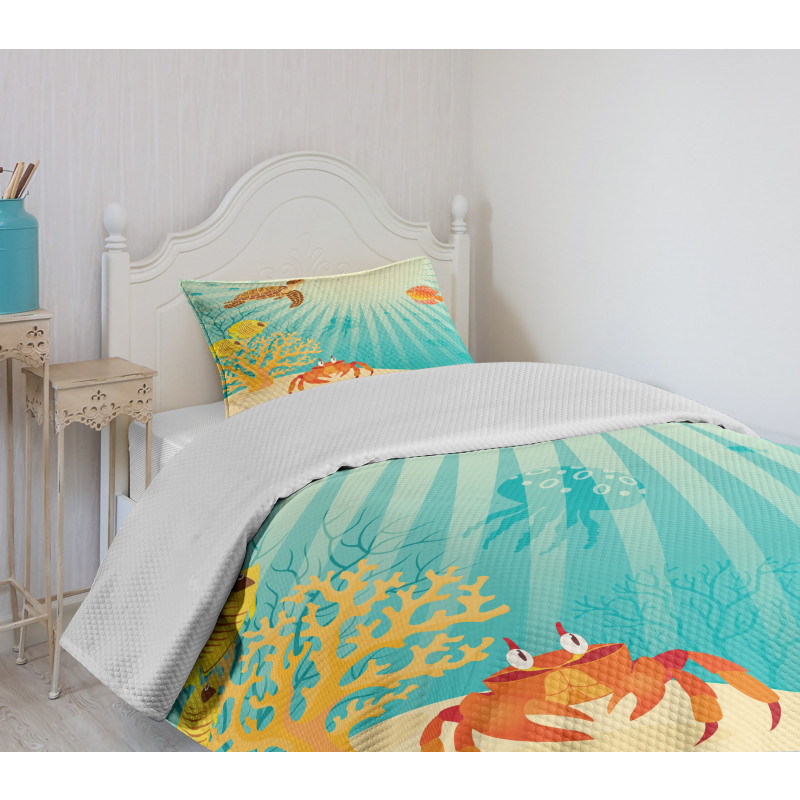 Tropical Animals Cartoon Bedspread Set