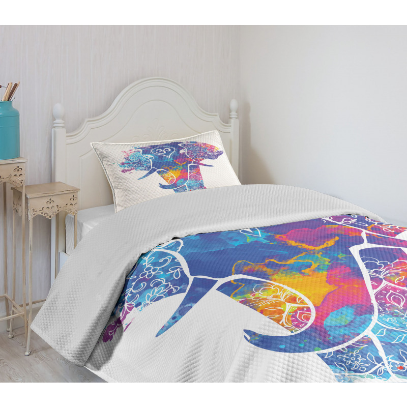 Elephant Paint Smears Bedspread Set