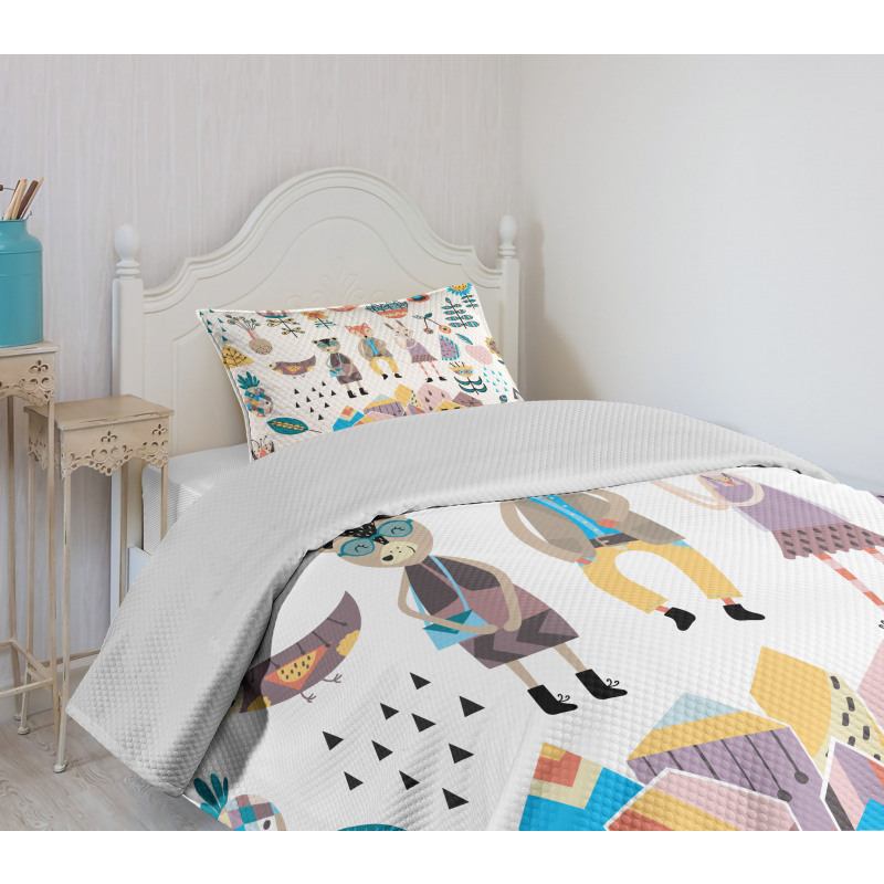 Fox Bunny and Bear Bedspread Set