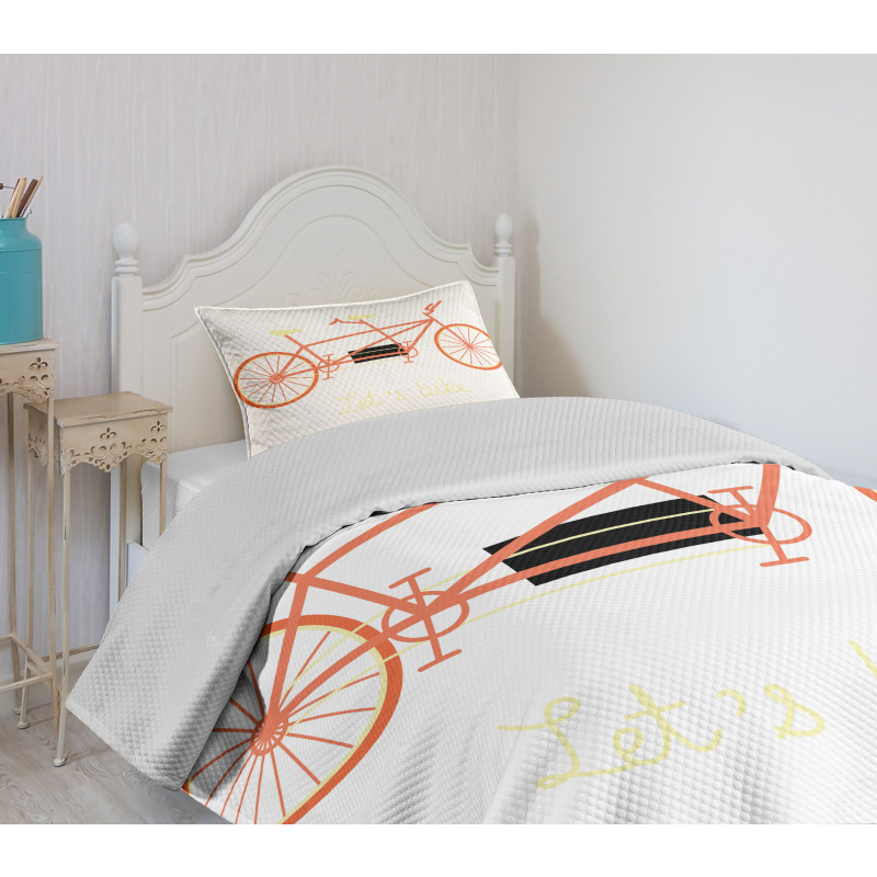 Lets Bike Retro Vehicle Bedspread Set