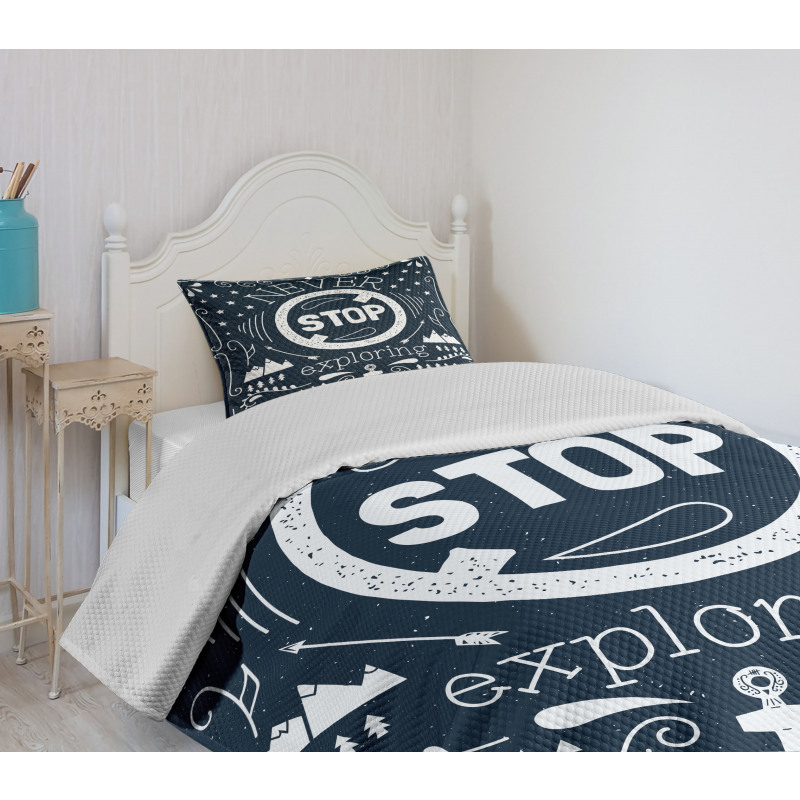 Exploring Themed Slogan Bedspread Set