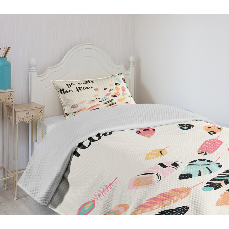 Go with the Flow Words Bedspread Set