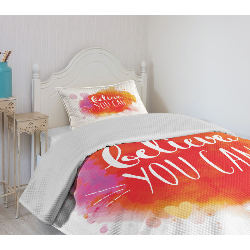 Believe You Can Words Bedspread Set