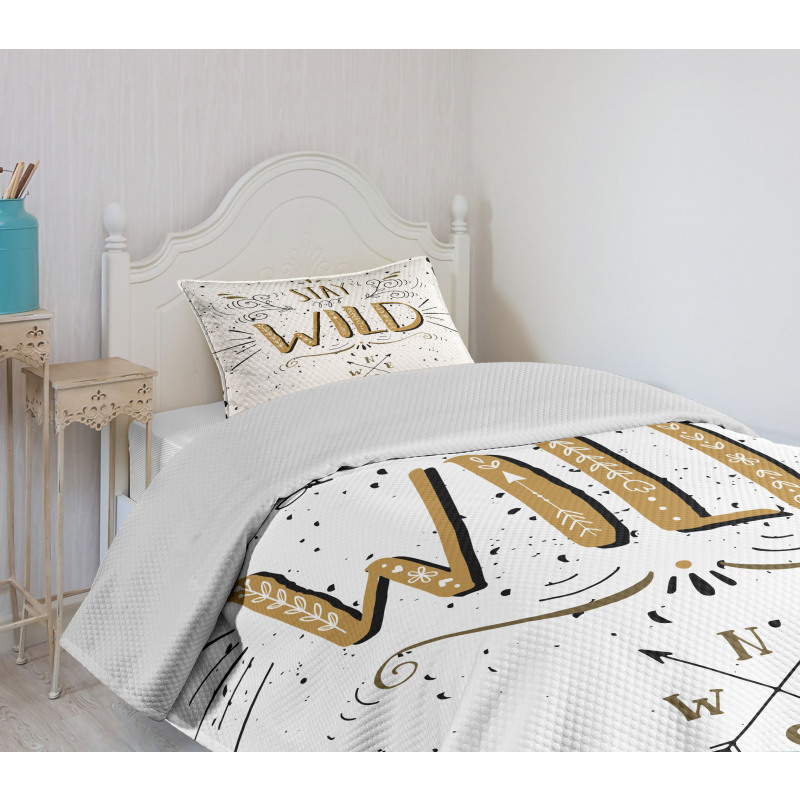 Stay Wild Hand Lettering Bedspread Set