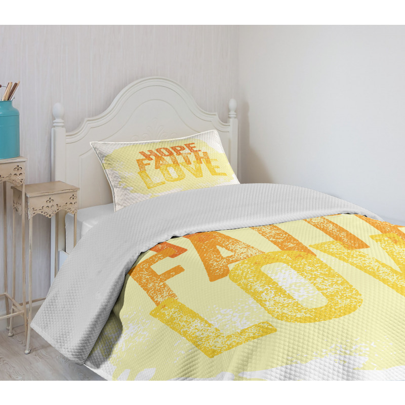 Grunge Faith and Love Bedspread Set