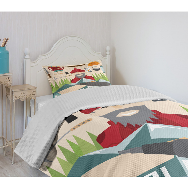 Hiking and Climbing Bedspread Set