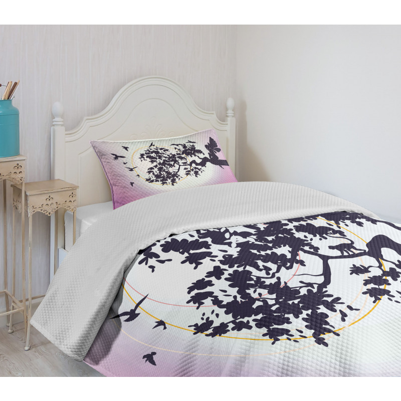 Fantasy Fairy Tree Birds Bedspread Set