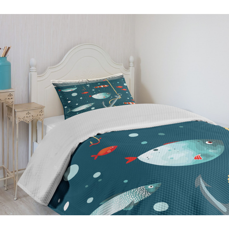 Exotic Subaquatic Animals Bedspread Set