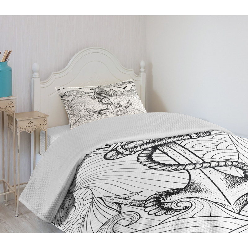 Zentangle Ocean Clouds Bedspread Set