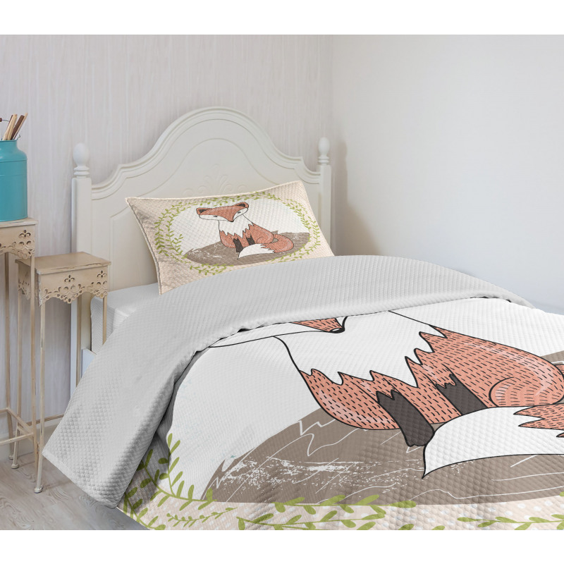 Forest Animal Polka Dots Bedspread Set