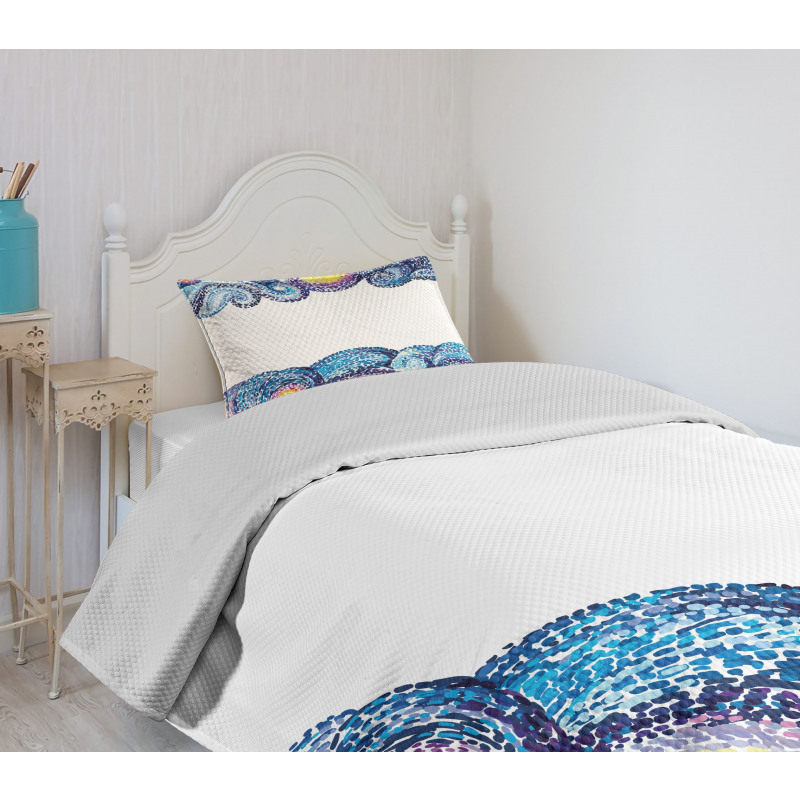 Watercolor Wave Bedspread Set
