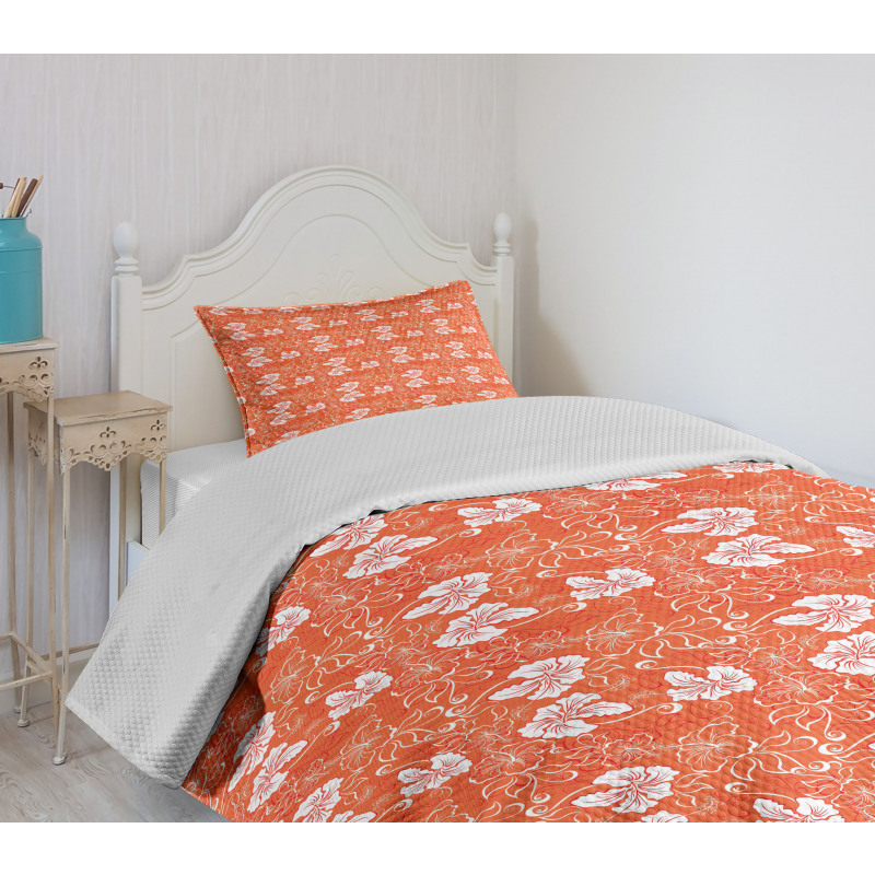 Tropical Hibiscus Bedspread Set