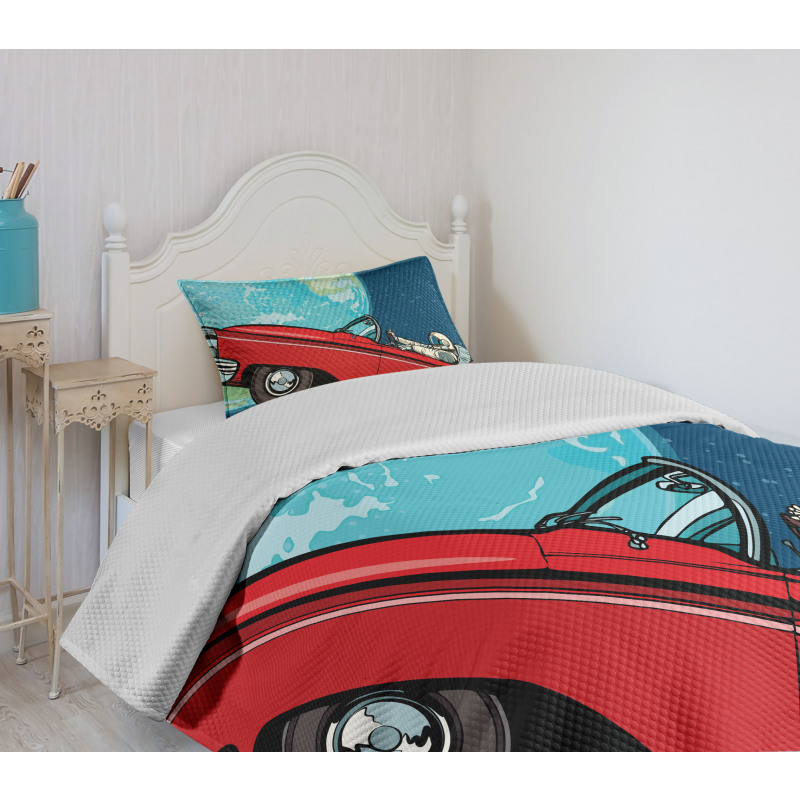 Cosmonaut in a Car Bedspread Set
